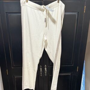 Chico's Ecru Cotton Cashmere Joggers
